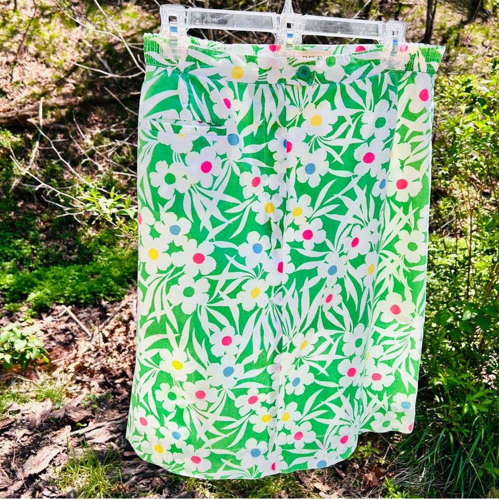 Vintage Floral Spring Easter Skirt Gordon Size 10 flowers mod retro 70s style